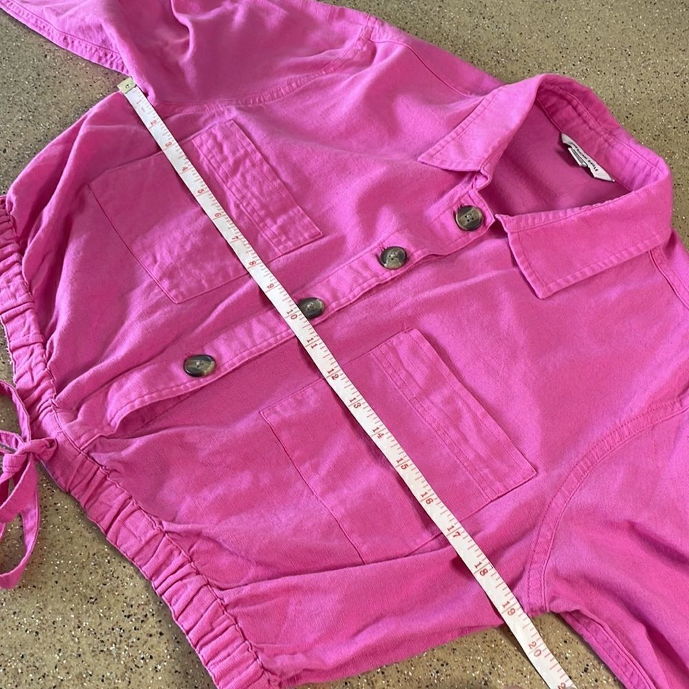 Barbiecore Bubblegum Pink Linen Blend Pullover Shirt / Shacket - Picture 12 of 16
